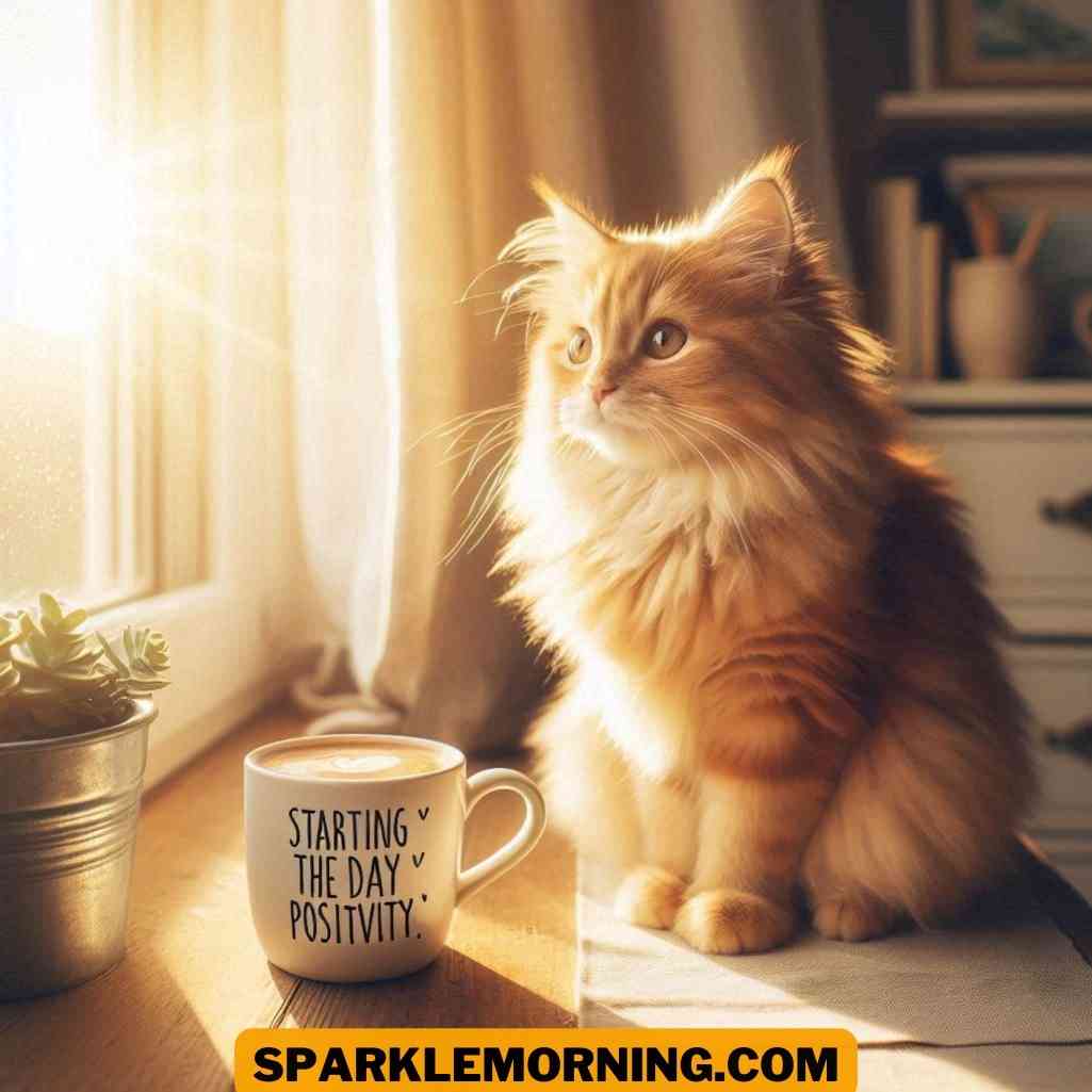 good morning cat images