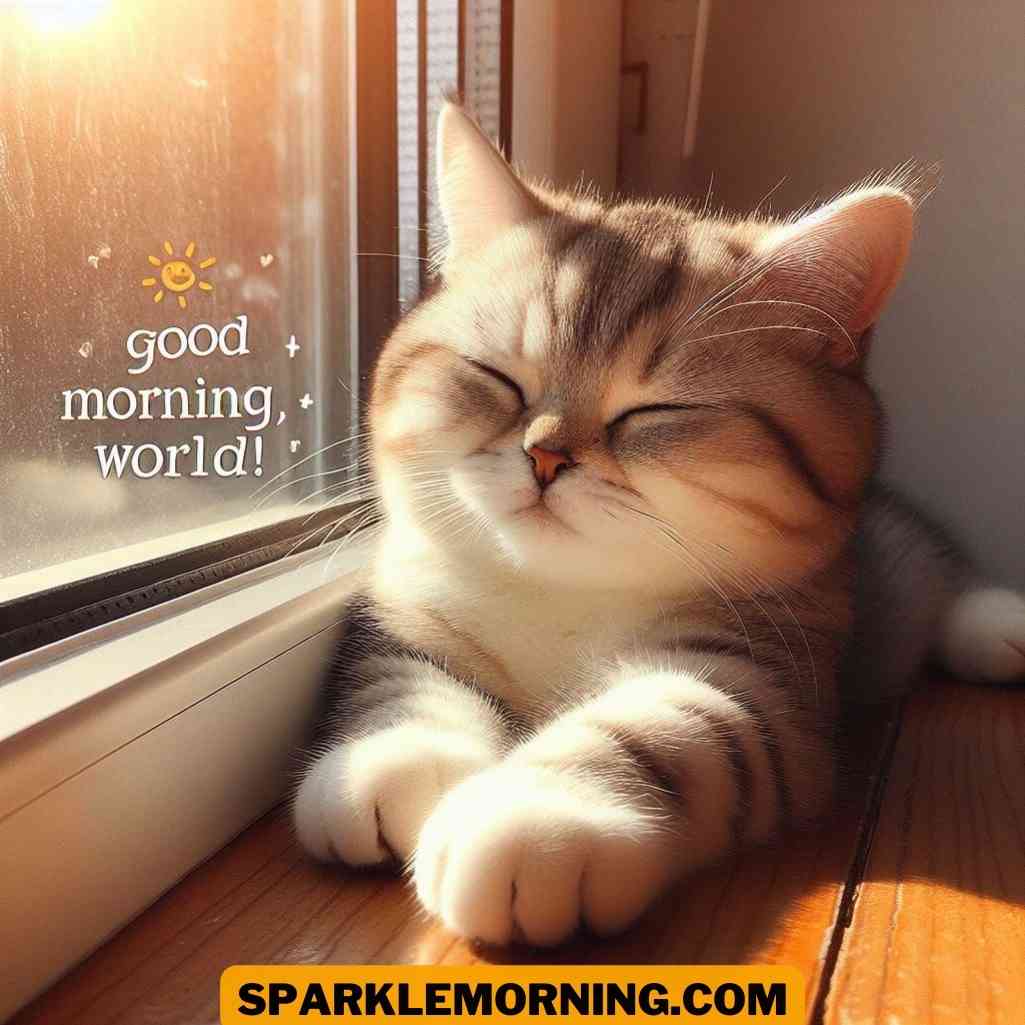 good morning cat images