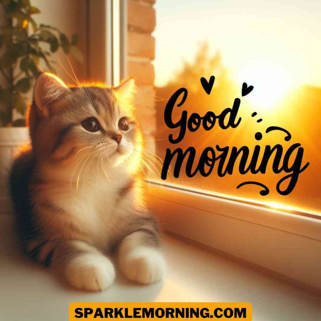 good morning cat images