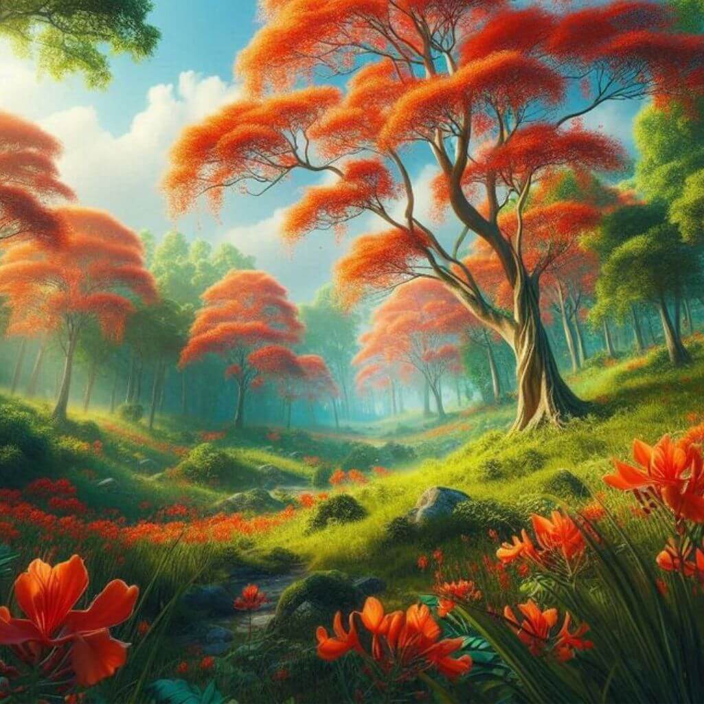 Palash Flower Good Morning Images