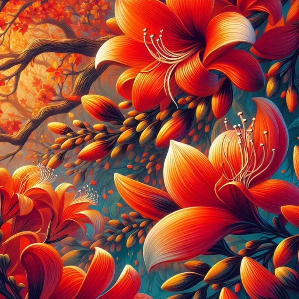 Palash Flower Good Morning Images