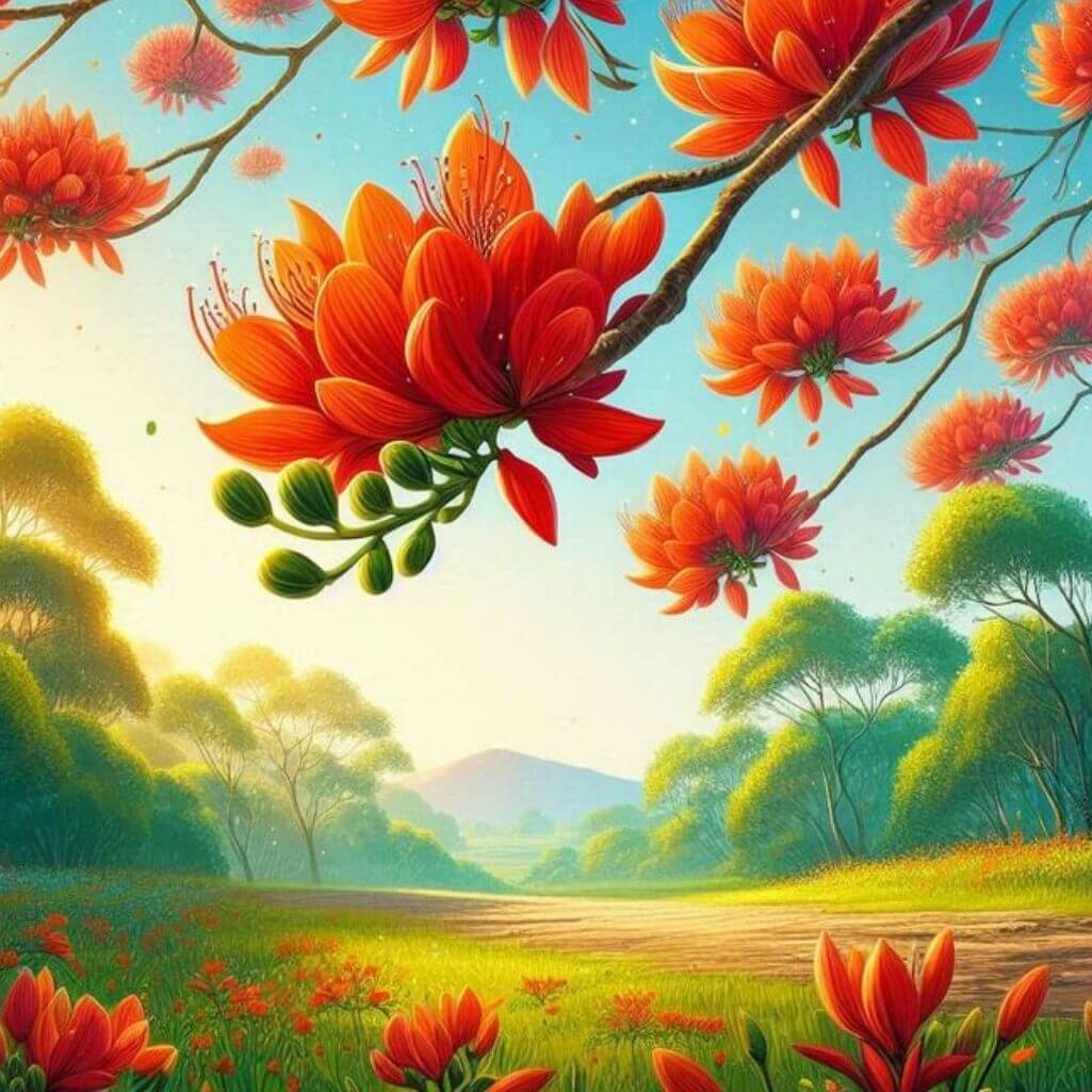 Palash Flower Good morning Images