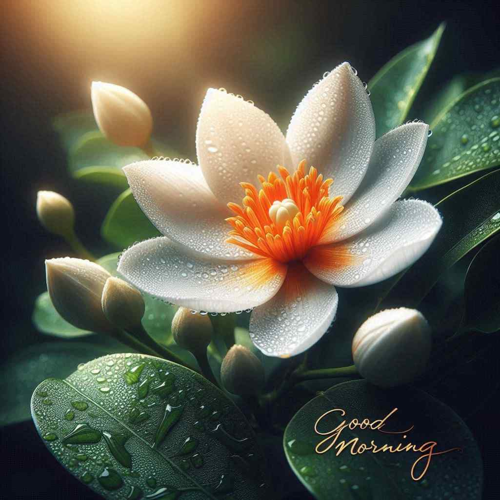 parijat flower good morning images