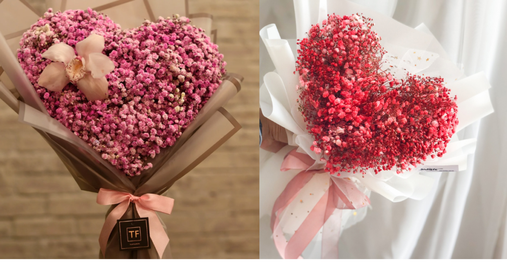 Lovie – Heartfelt Adoration (Baby’s Breath arranged in a Heart Shape)